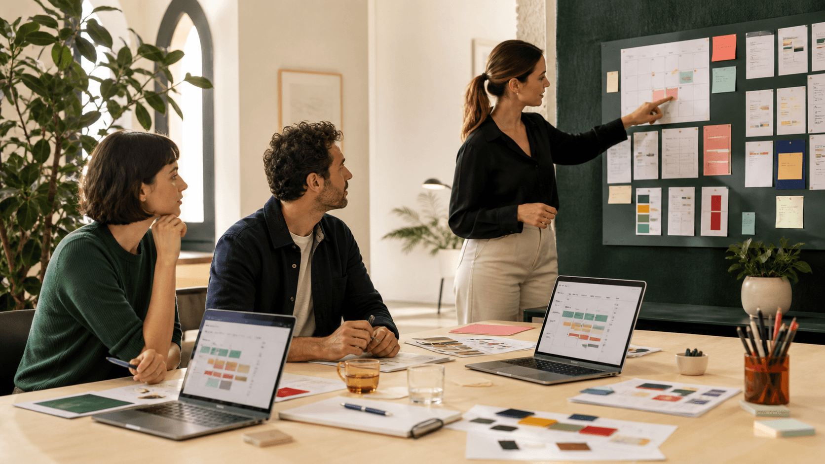 Team di un’agenzia di comunicazione al lavoro