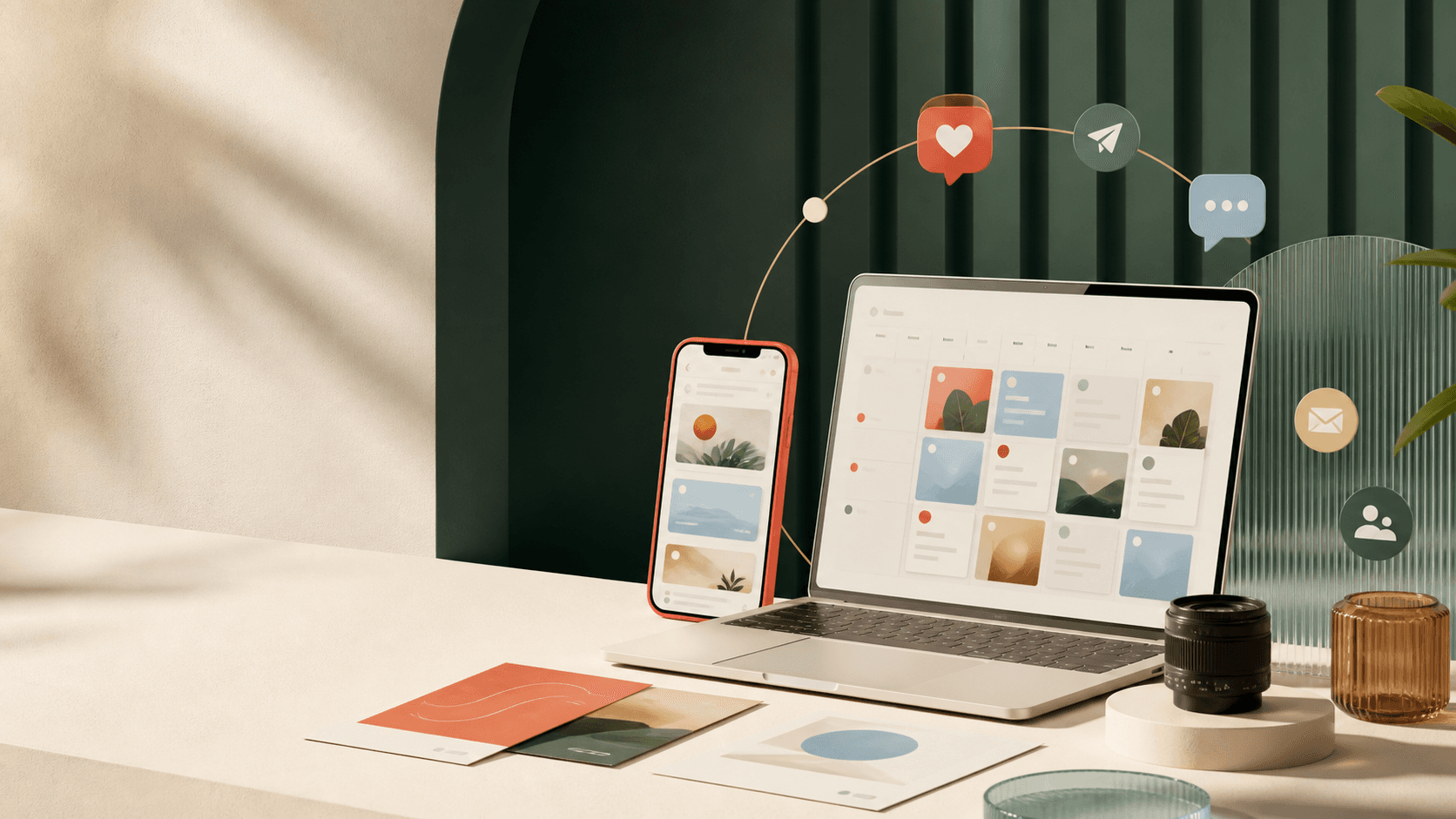 Workspace Hub Social per contenuti e pubblicazione multicanale